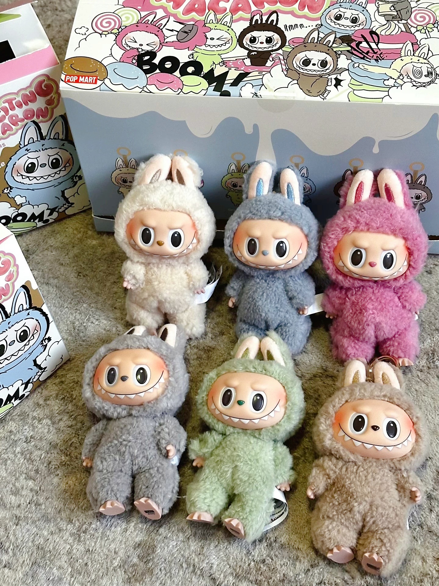 Labubu The Monsters V1 V2 V3 Heartbeat Macaron Enamel Face Blind Box Pvc Figurine Labubu sitting party Kawaii Doll Kid Christmas 11