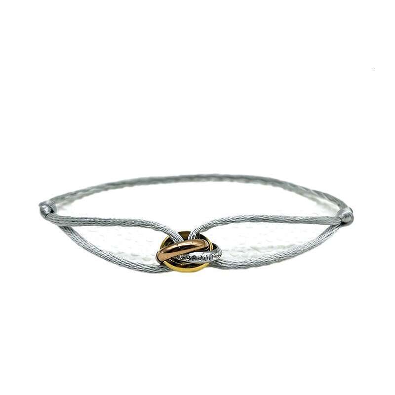 Fashion Simple Ins Style Woven Lucky Peripheral Three-Ring Dia Bracelet ddmypluto