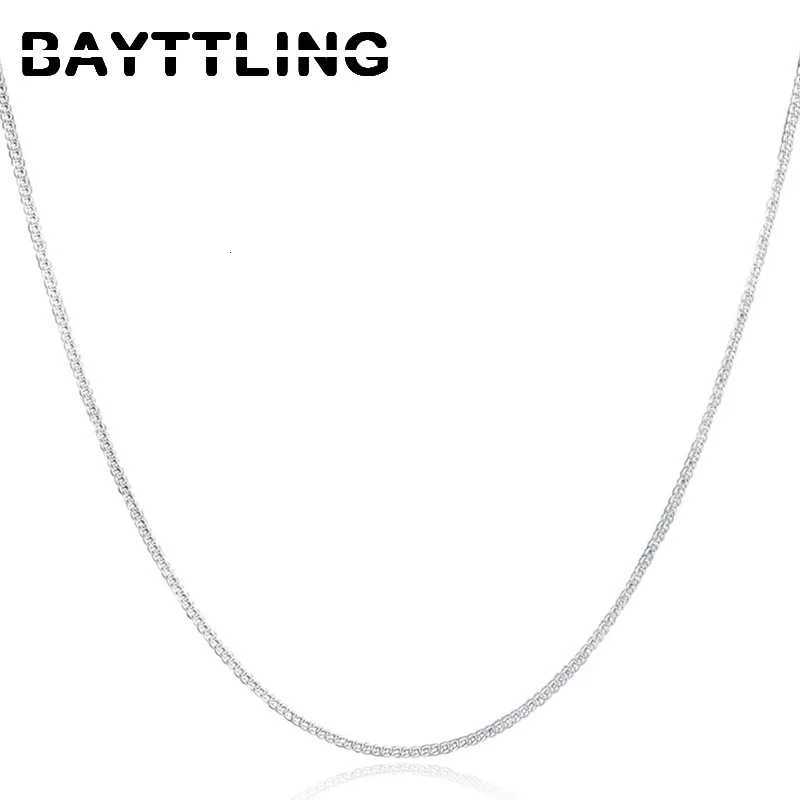 925 Sterling Silver 2MM 40-75cm Side Chain Necklace Men Women Charm Wedding Party Gift Jewelry Christmas Accessories XJ250708