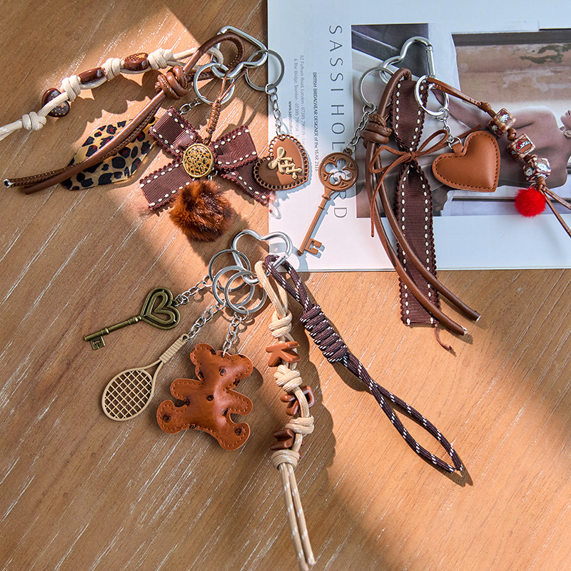 Milad Leather Heart Cross Pendant Necklace for Women Long Tassel Sweater Chain Design Sweet Cool Neck Chain