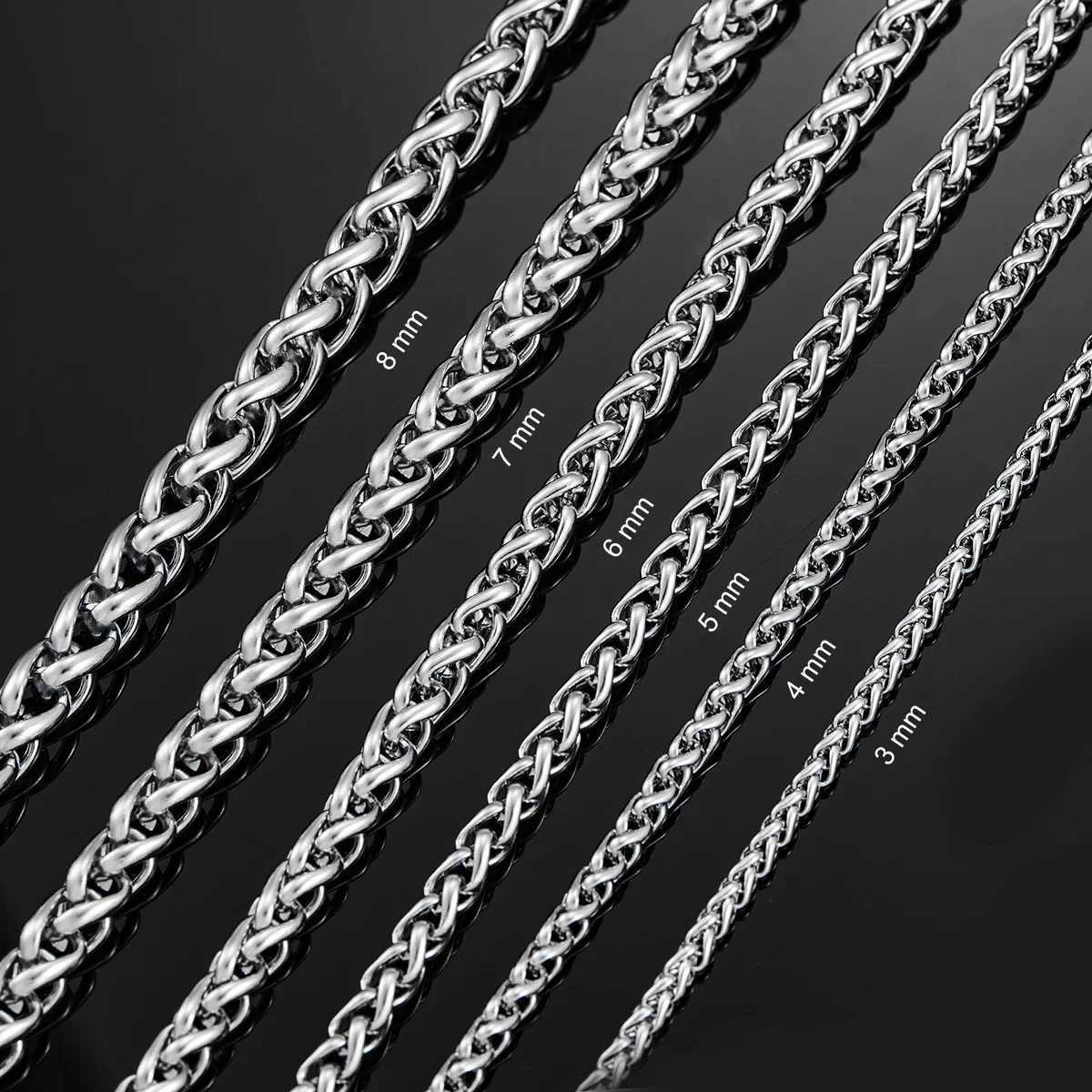 3mm/4mm/5mm/6mm/7mm/8mm Stackable Chain Stainless Steel Link Classic Curb Necklace for Men Women Jewelry 14 to 40 Inches XJ250708