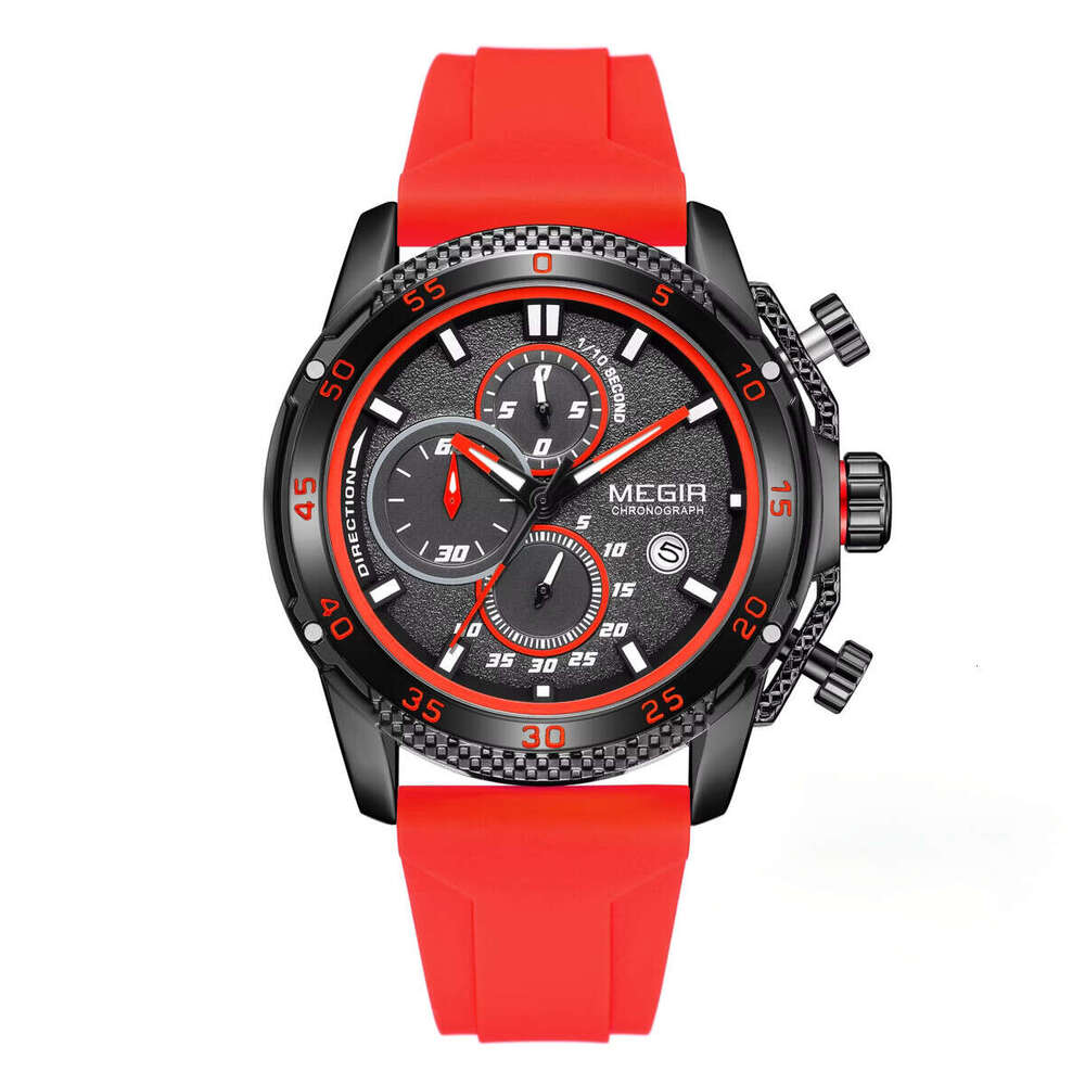 DHgargets MEGIR Men's Sports Watch - Chronograph, Luminous,Waterproof, Silicone Strap, Digital-Analog Wristwatch