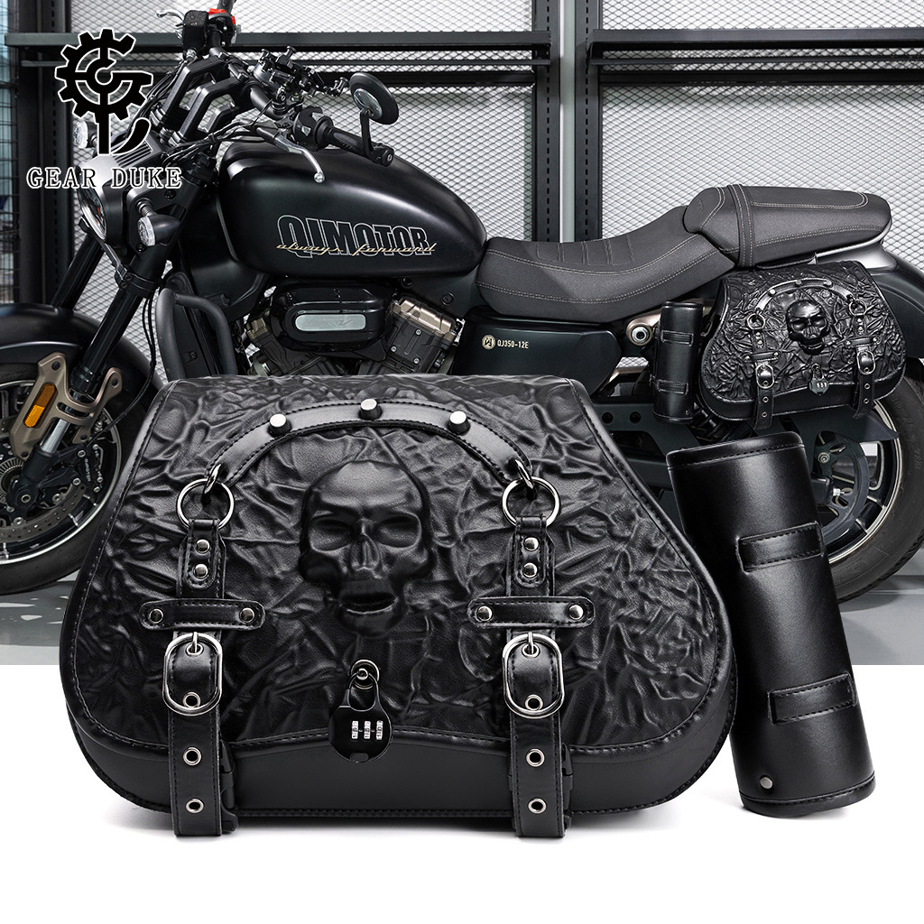 Punk Harley Motorcycle Modified Heavy-duty Anti-theft Prince Cruise Equipment Side Hanging Bag ddmymoon