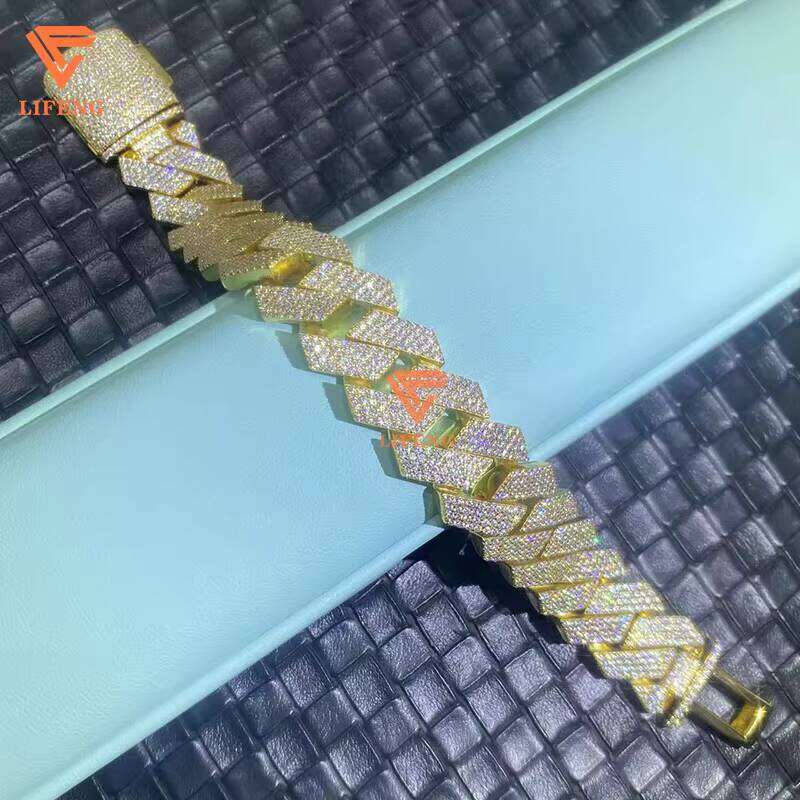 Custom Iced Out Link Chains Sterling Sier Hip Hop Jewelry Moissanite Cuban Dia Bracelets