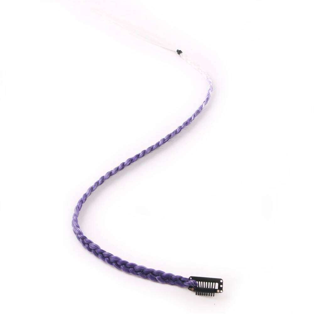 Synthetic 5 Pcs/Lot Clip-in Extensions Rainbow Colorful 22 Inch Braid Hair Extension With Clip Ombre Hairpiece Box Braids