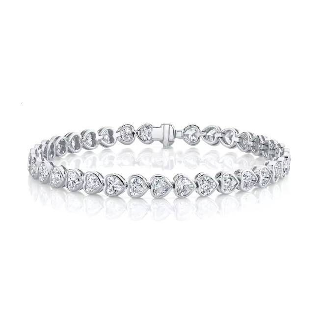 Wholesales White Gold Princess Cut Cubic Zircon 925 Sterling Silver Tennis Bracelets for Women Jewelry