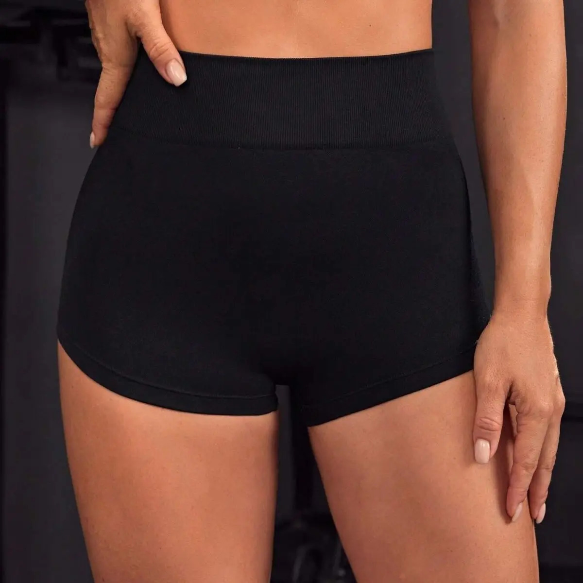 American seamless fitness shorts women peach buttocks high waisted hip lifting sports shorts tight fitting abdominal yoga shorts 250728