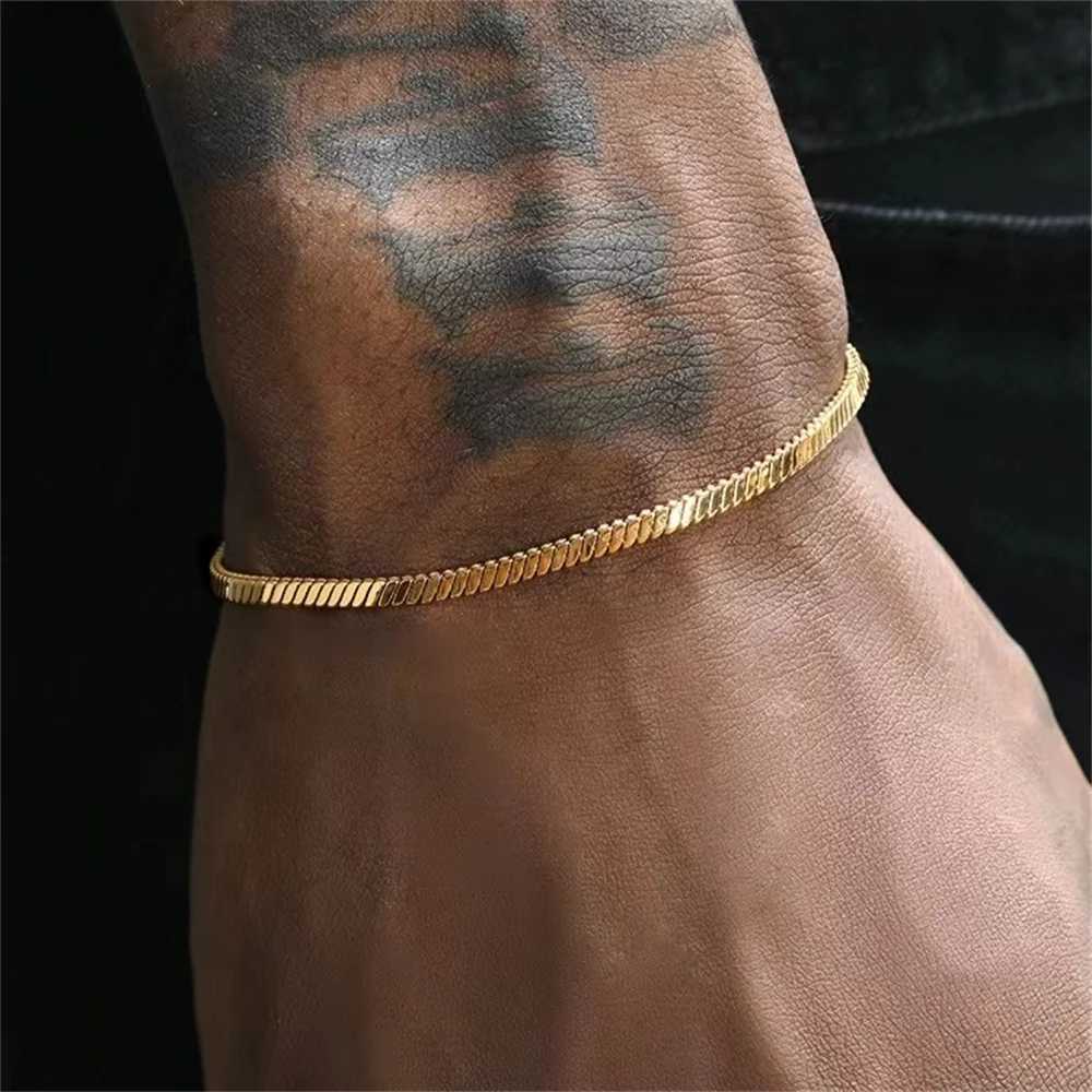 Hip Hop Stainless Steel Snake Bone Chain Bracelet Mens Jewelry Trend Basic Chain Bracelet For Womens Fashion Party Bracelet W250728
