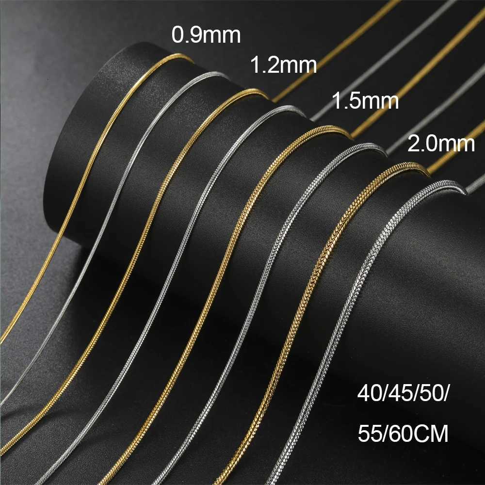 My Shape Round Snake Chain Necklace for Women Men Stainless Steel Link Chain 0.9mm 1.2mm 2mm Choker Fashion Jewelry Gifts XJ250708