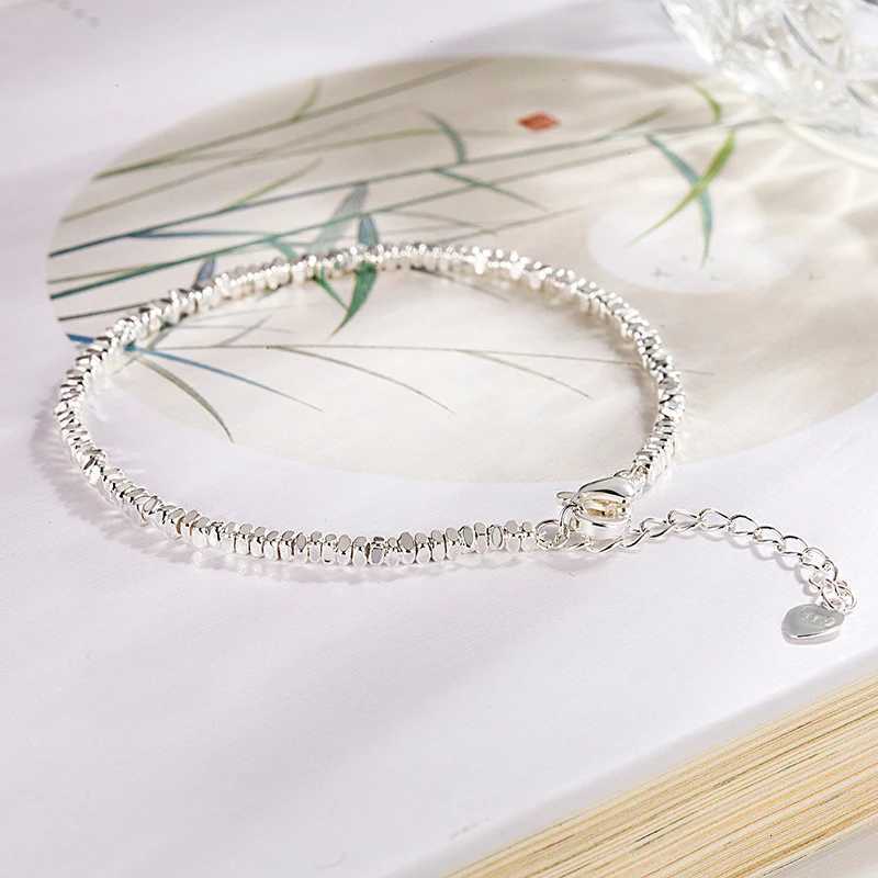 925 Sterling Silver Crushed Silver Bracelet For Women Girl Gift Irregular Jewelry Accessories Dropshipping Wholesale W250728