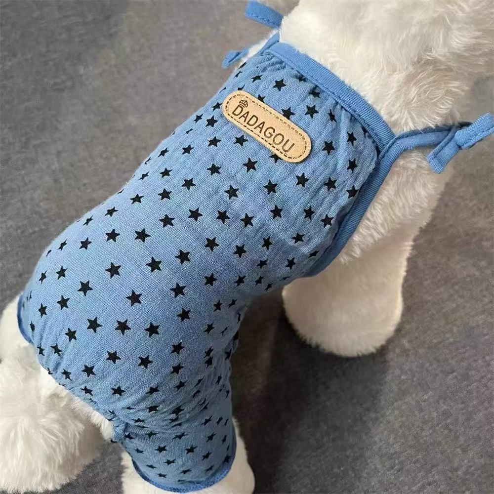 T830 Bandage cotton yarn breathable thin four-legged clothes pet spring and summer Teddy Bichon small dog home pajamas