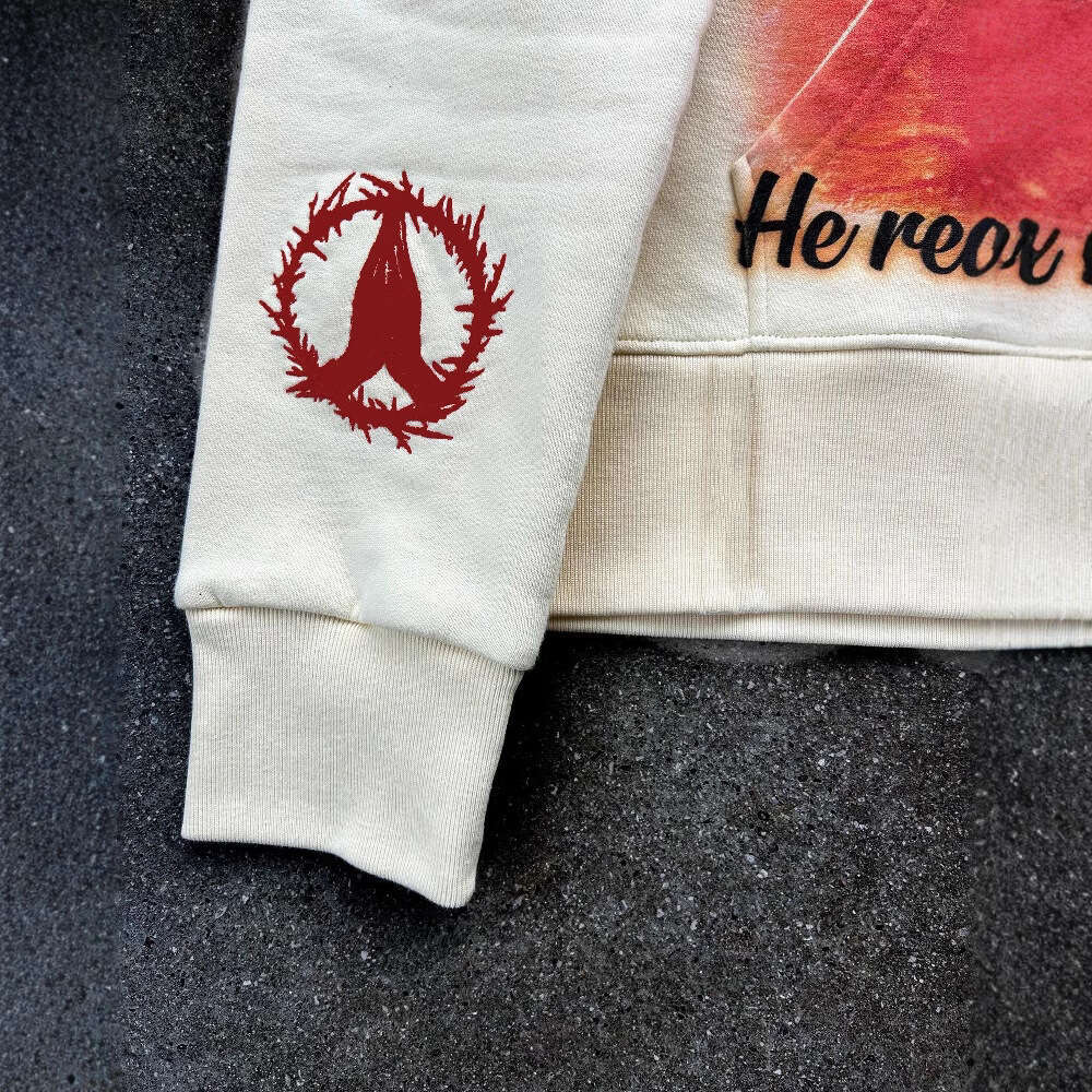 Printed Sweatshirt with Rhinestones Long Sleeve Pullover Hoodie Street Style Y2K