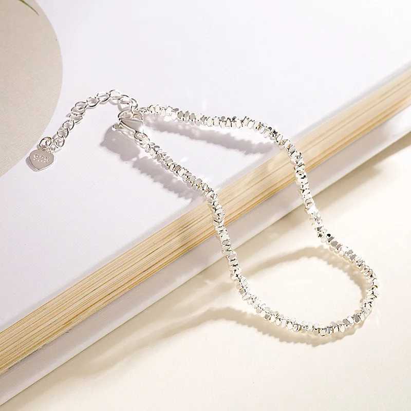 925 Sterling Silver Crushed Silver Bracelet For Women Girl Gift Irregular Jewelry Accessories Dropshipping Wholesale W250728