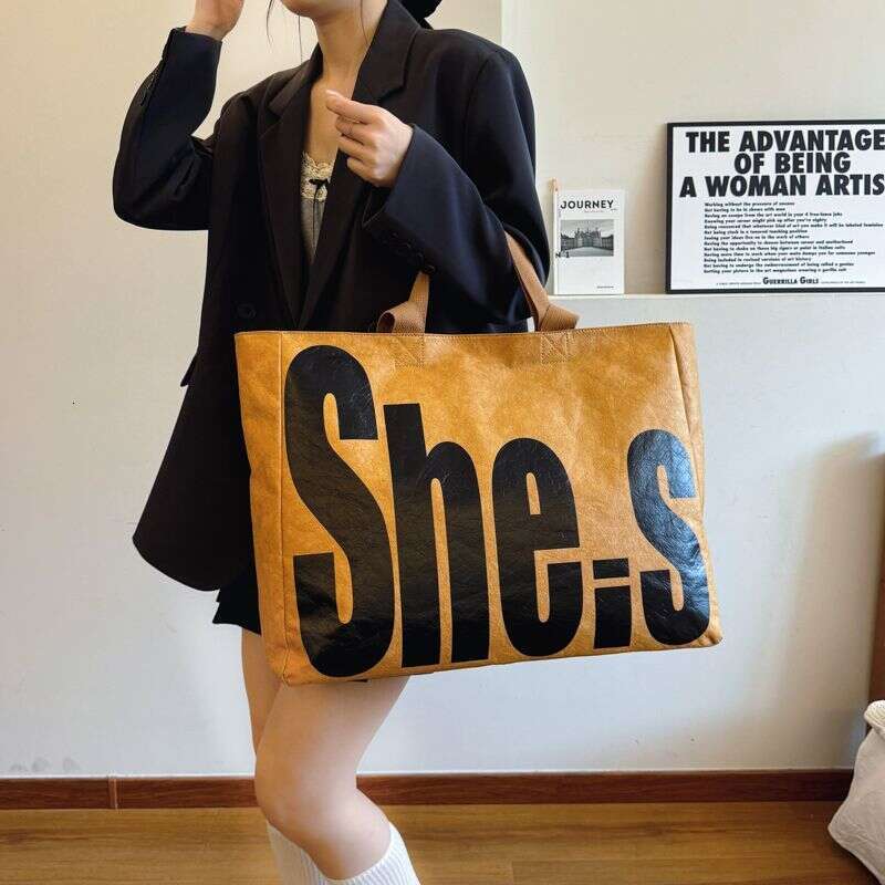 Designer Bag Tote bag Shoulder bag Single Trendy Cool Korean Style Backpack Extra Shopping Casual Versatile Tyvek Large Bag