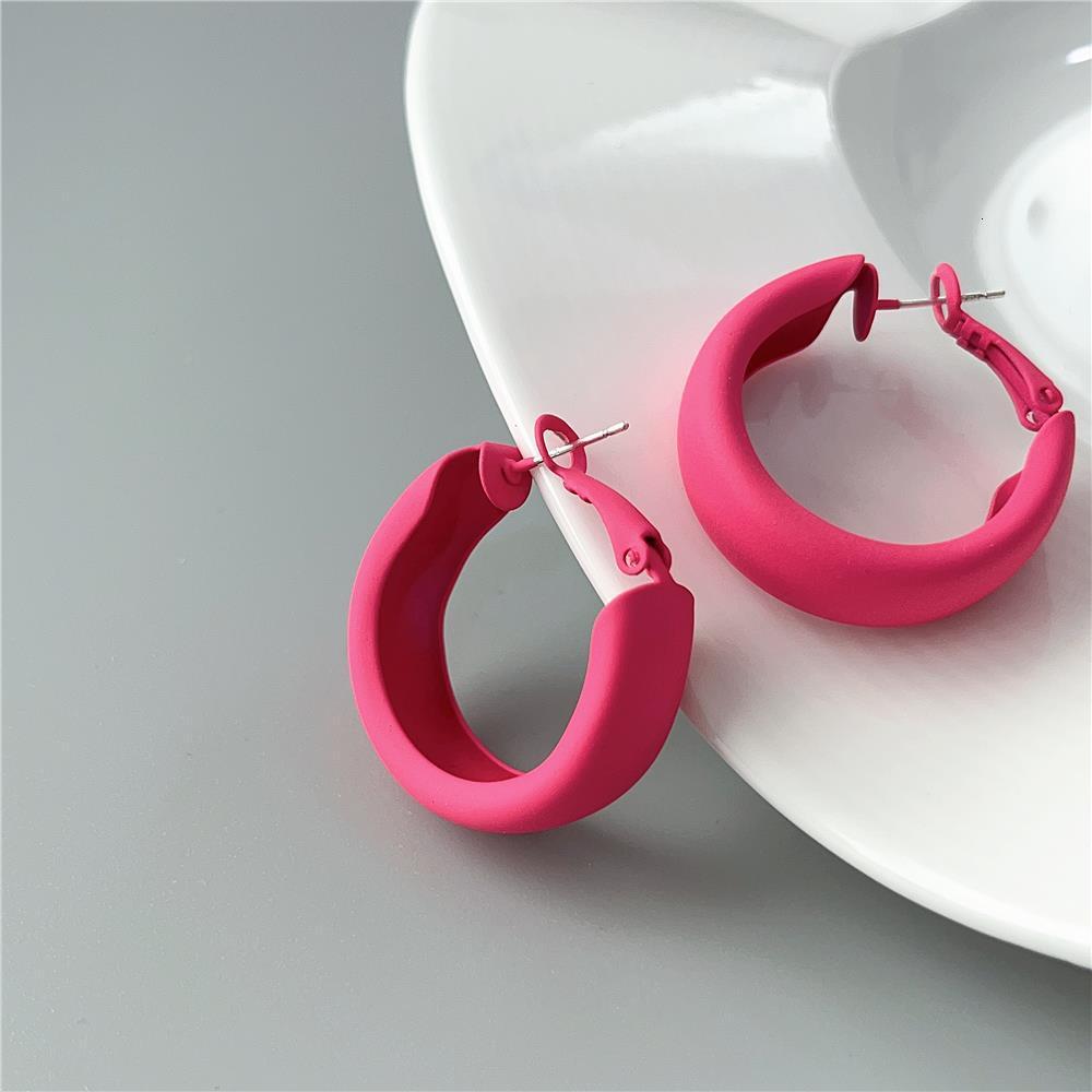 High-End Rose Red Hoop for Women S Sier Needle Clips Earrings Without Piercing Sweet Cool Hot Girl Ear Accessories
