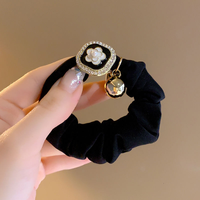 Black Hair Tie for Women Elastic Hair Band Simple High Elasticity Durable Hair Accessory 250728
