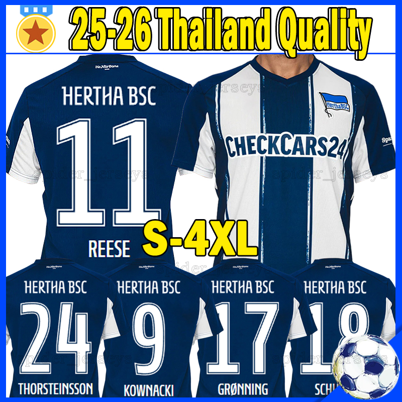 XXXL 4XL 25 26 Hertha BSC Soccer Jerseys REESE KOWNACKI THORSTEINSSON 2025 2026 GRONNING SCHULER CUISANCE DEMME SEGUIN Hertha Berliner Football Shirts Men Uniforms