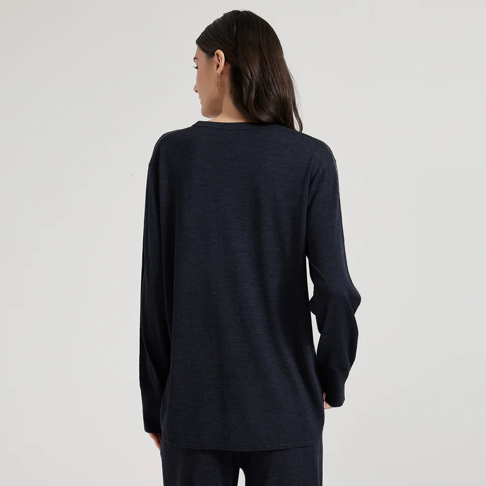 1025 High Quality y Womens Round Neck Long Sleeve Knitted Sweater Spring 30% Silk 70% Wool Sweater 250728