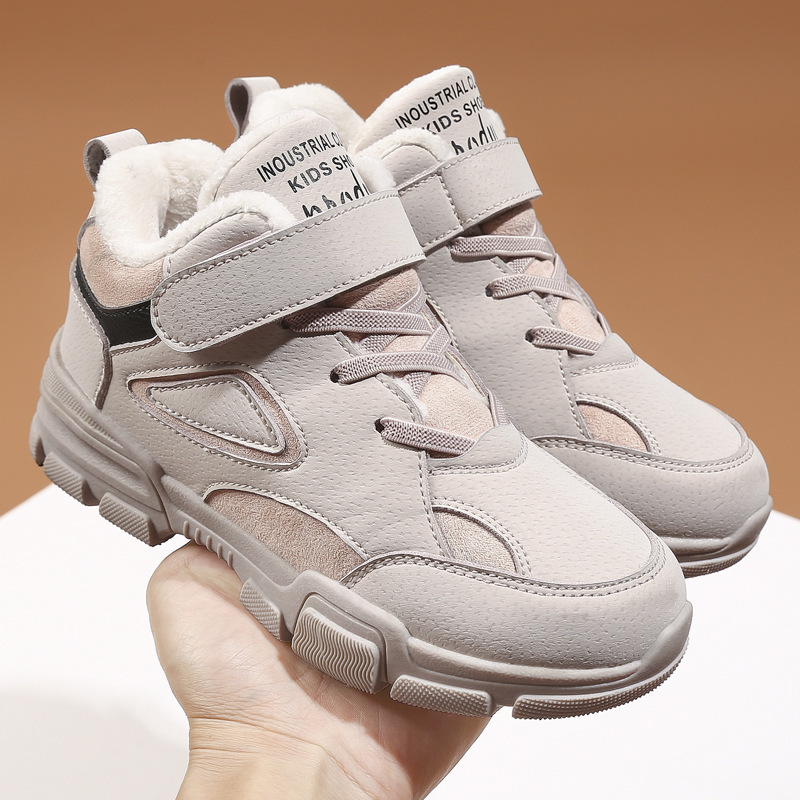 2025 New Children's Cotton Boys Warm Fleece Baby Thickened Northeast Winter Shoes Snow Boots Size 13