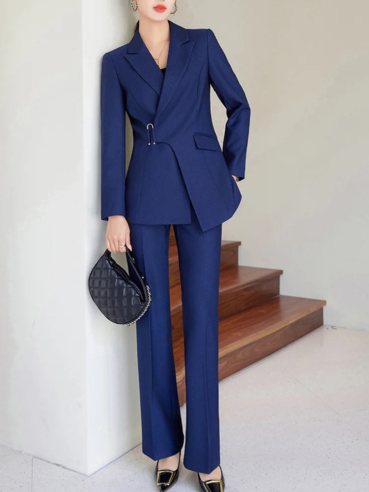 All Season Office Ladies Formal Pant Suit for Women Jacket and Trouser Female Business Work Wear 2 Piece Blazer Set 250728