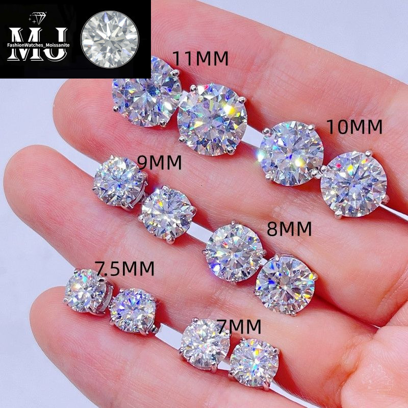 classic design sterg sier screw back GRA certificated dia moissanite stud earrings
