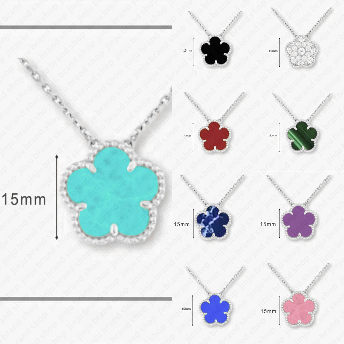2025 new silver necklace 15mm clover necklaces women designer jewelry women necklace flower necklaces luxury pendant necklaces fashion womans designer necklace