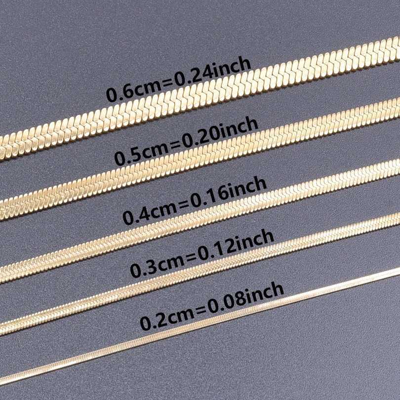 2/3/4/5/6mm Width Stainless Steel Chain Necklace Flat Blade Necklace Snake Bone Chain for Men and Women Trend Jewelry Accessories Gift XJ250708