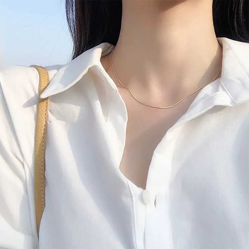 304 Stainless Steel Round Snake Chain Necklace Fashion Women and Men Snake Chain Chokers for Jewelry Making Accessories Link Necklace XJ250708