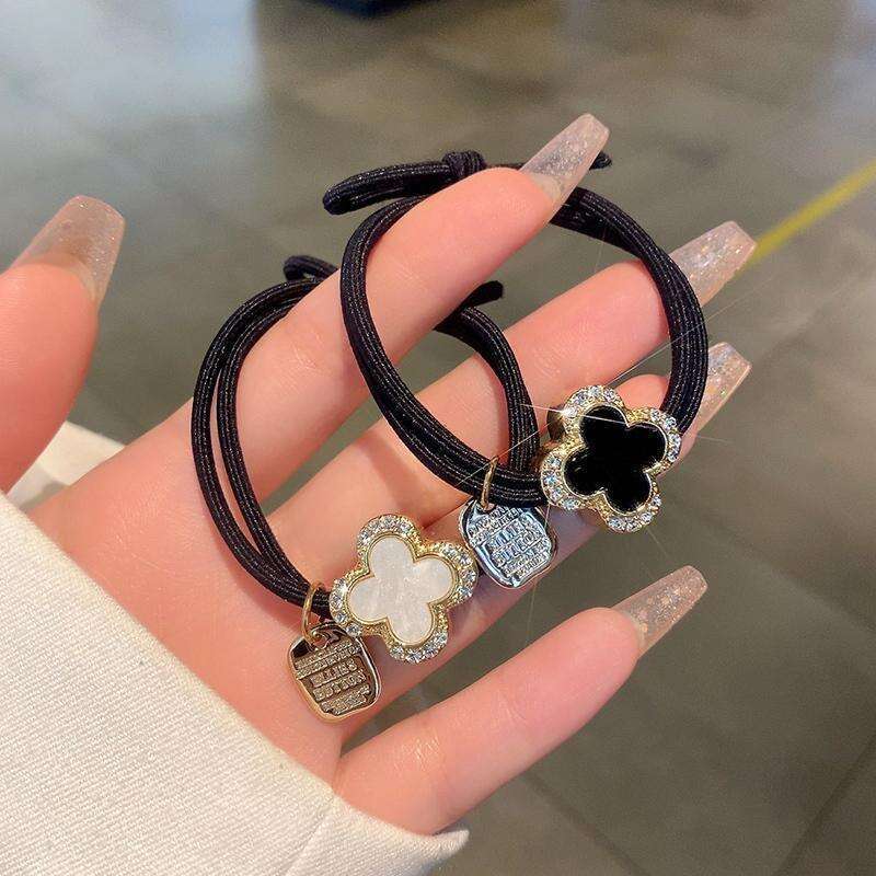 Korean Style Shiny Diamond Tie High-End Feel High Elasticity Durable Rubber Band Non-Damaging Rope Elegant Hair Accessories