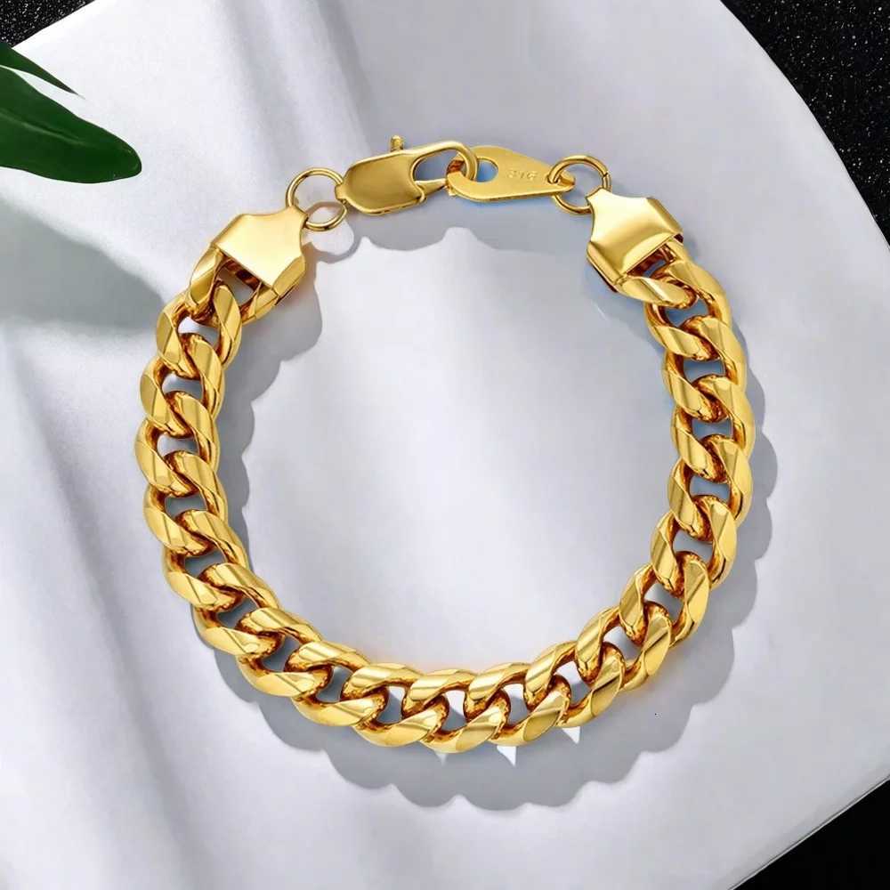 10mm Miami Cuban Link Chain Bracelet Hip Hop Punk Gold Plated Jewelry Stainless Steel Bracelet For Men Boys W250728