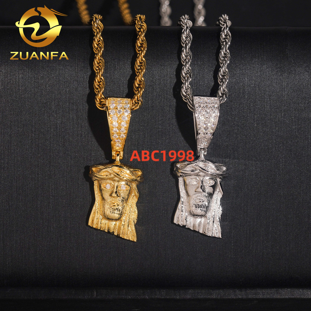 Wholesale Price Jesus Moissanite Pendant Hip Hop Iced Out Design 925 Sterling Silver Gold Plated Moissanite Pass Diamond Tester