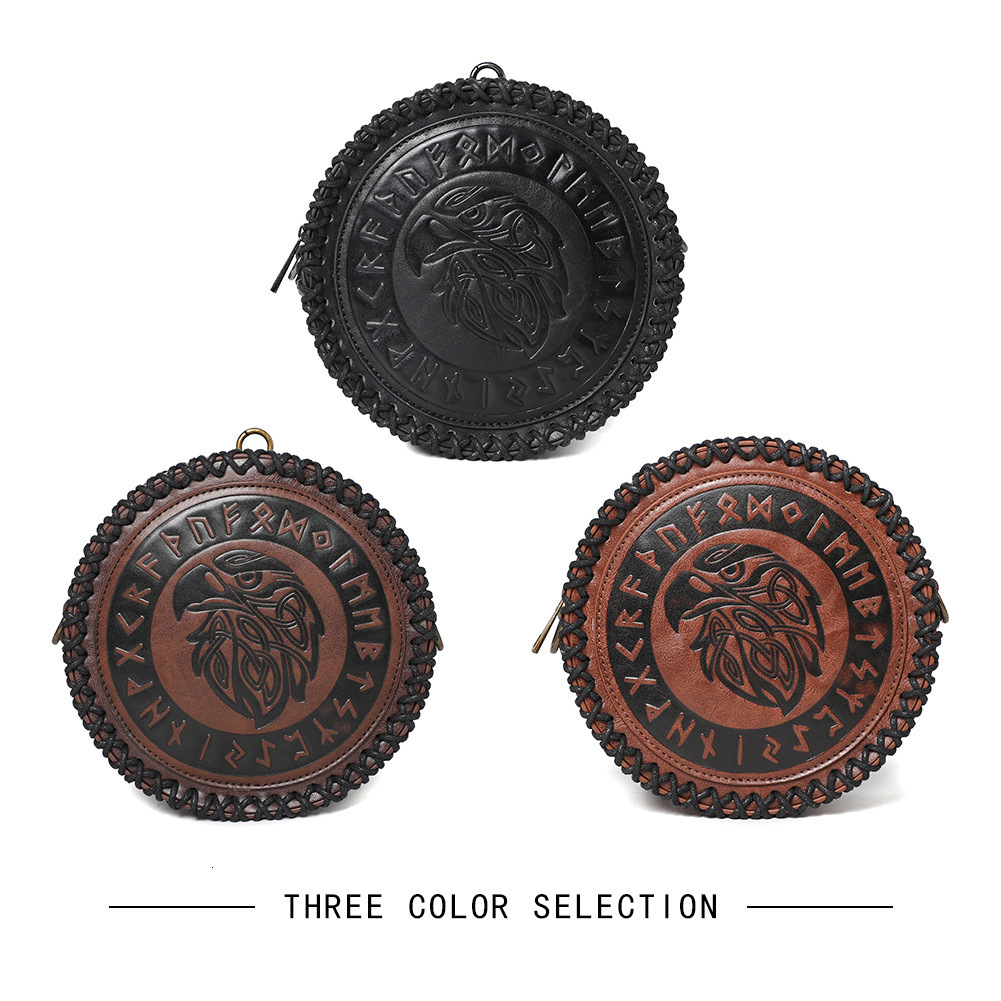 Medieval Viking Belt Woven Coin Purse Knight Embossed Waist Bag ddmymoon