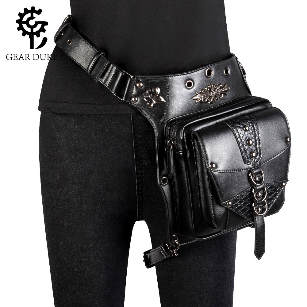 Women's Guangzhou Single Shoulder Crossbody Motorcycle Steampunk Tactical Men's Waist Bag ddmymoon