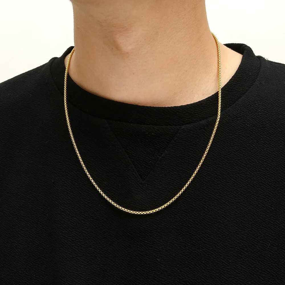 2MM 2.5MM 3MM Box Chains Stainless Steel Necklace DIY Long Necklaces Jewelry for Women Men Statement 45CM-75CM XJ250708