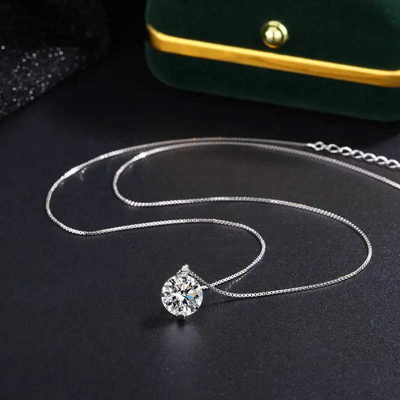 Elegant 2ct Moissanite Pendant Necklace Sterling Silver Chain Certified D Color Gemstone Jewelry Ideal Gift for Women Z250910