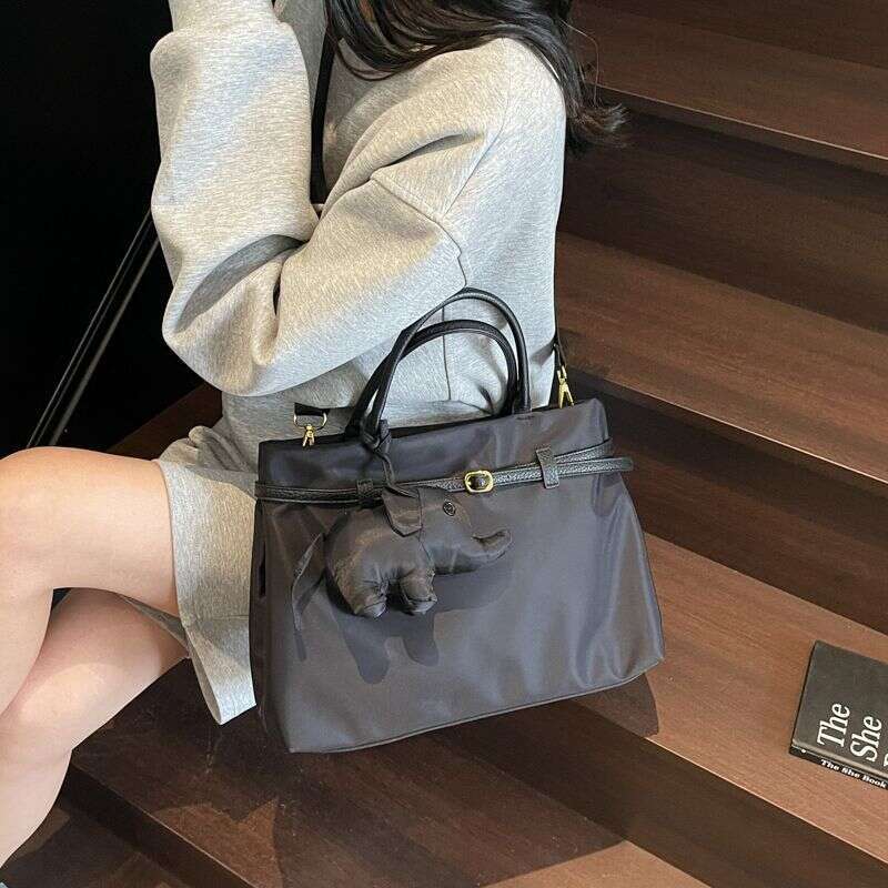 toteBag Shoulder bag ROSE NOIRE Large Capacity Bag 2025 New High-Quality Nylon Fabric Handbag Wide Strap Crossbody Fashion Commuter Shoulder Tote