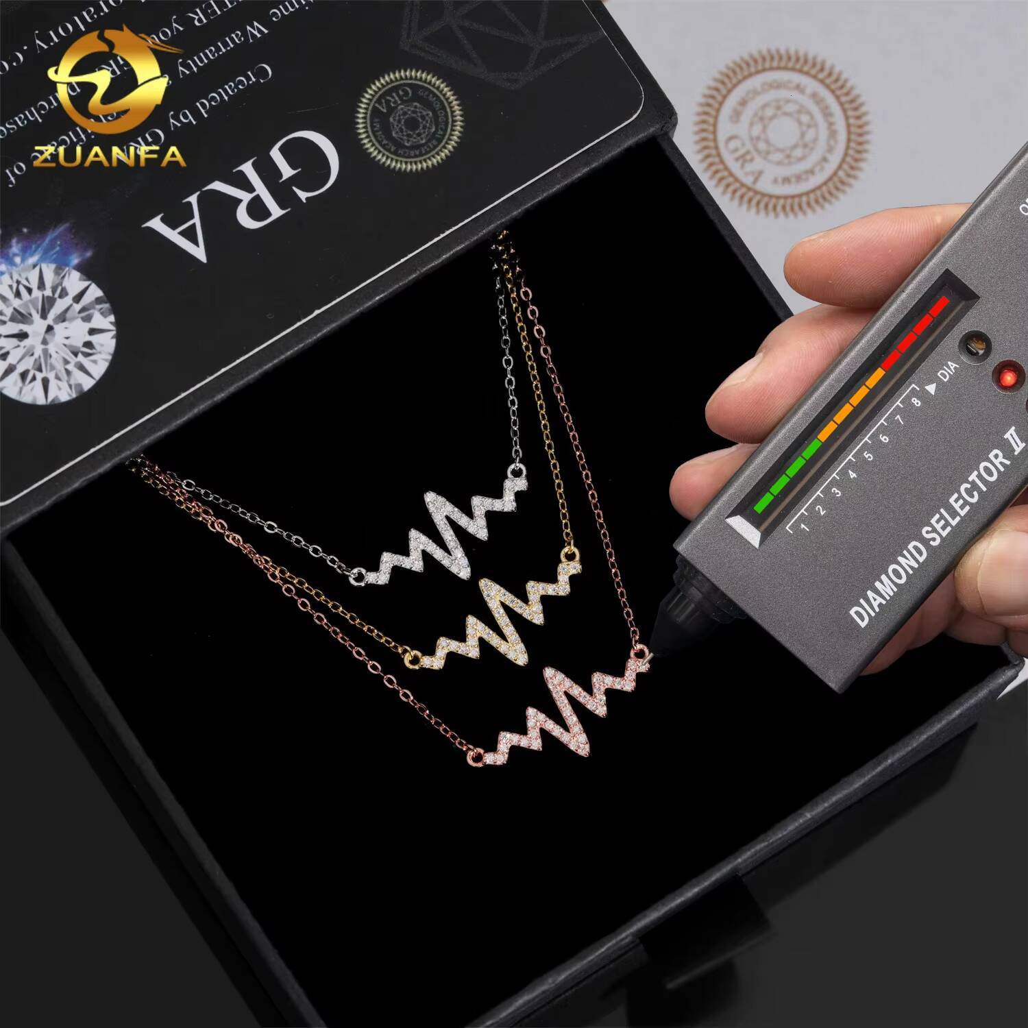 New Arrival Fashion S925 VVS Moissanite Silver Chain Initial Pendant Charm Necklace for Women
