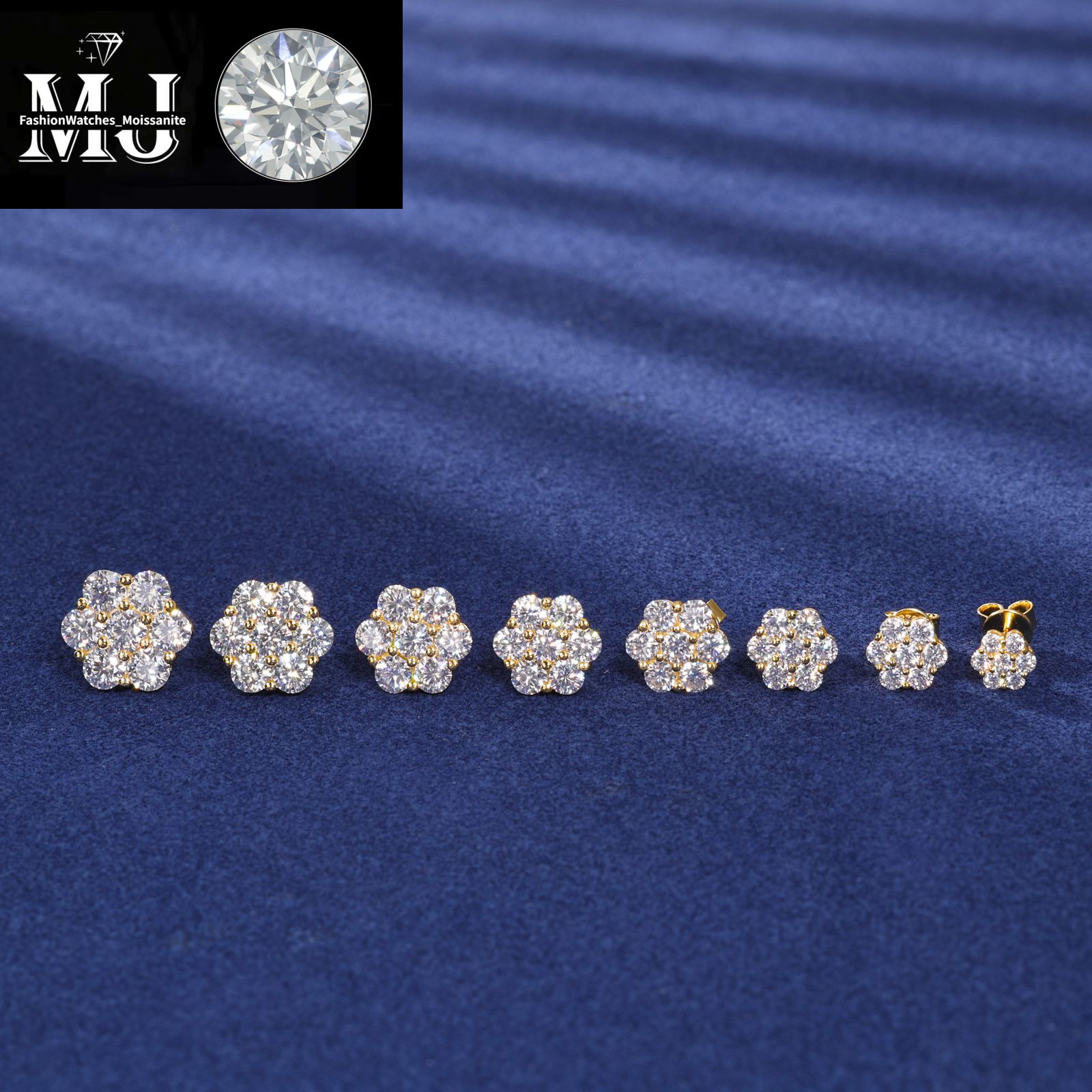 Bulk Wholesale Multi Size Cluster Moissanite wer Stud Earrings Sterg Sier VVS Dia Fine Jewelry Men Women