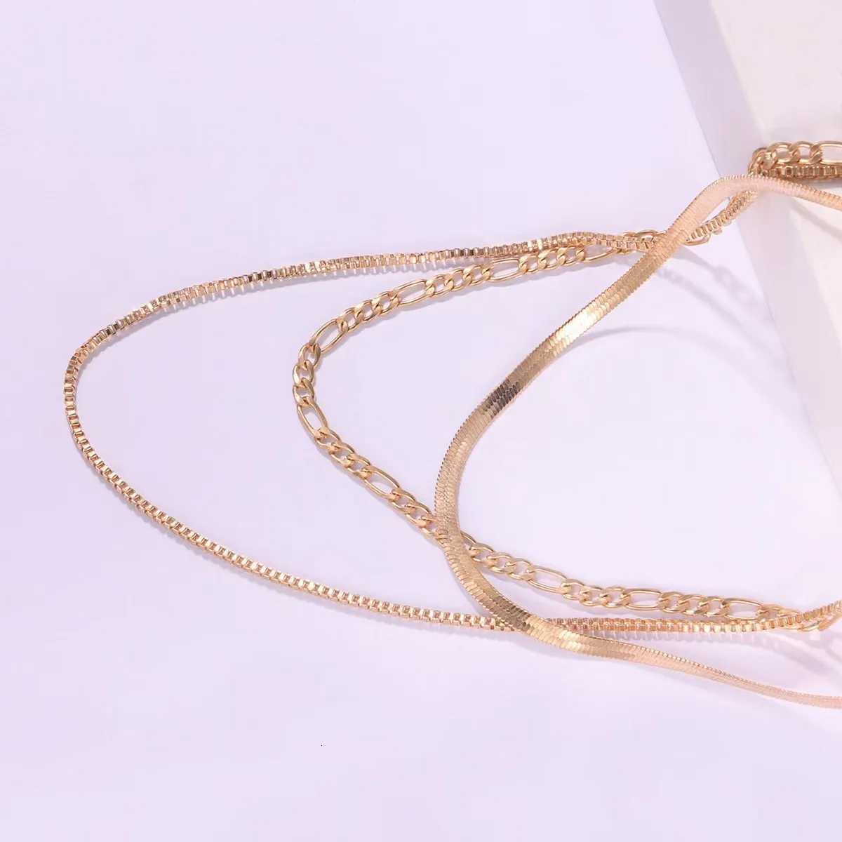 Stainless Steel Chain Layered Necklace Separated Set for Women Statement Golden Metallic Waterproof Collar Necklace Jewelry XJ250708