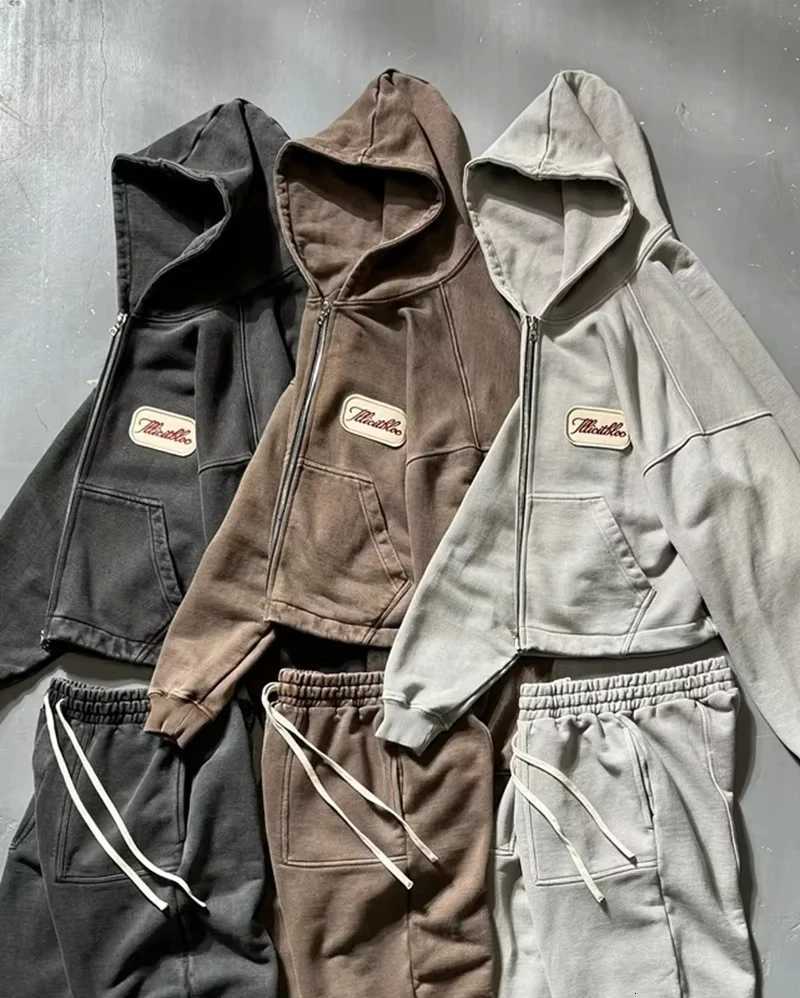 American fashion hip-hop clown letter embroidery zipper hoodie mens street Y2K new wool padded warm sportswear unisex hoodie W250408