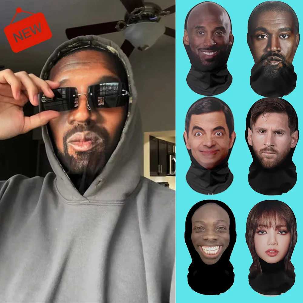 Interesting 3D Printed Seamless Ronaldo Kanye Mask Hat Cosplay Facial Mask Party Cosplay Props Halloween Mask W250728