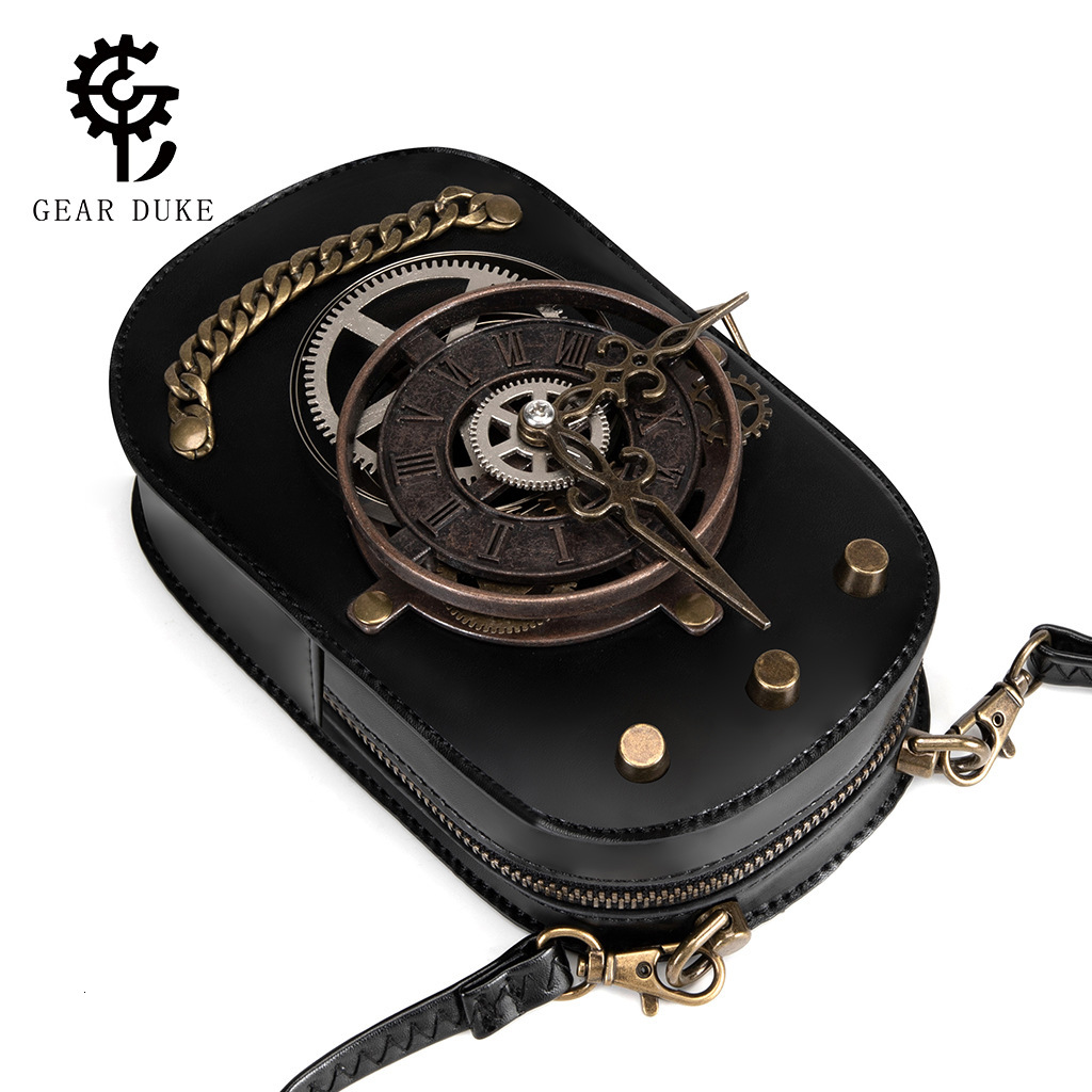 Steampunk Gear Women's Single Shoulder Bag Design with Metal Decoration for Mobile Phones ddmymoon