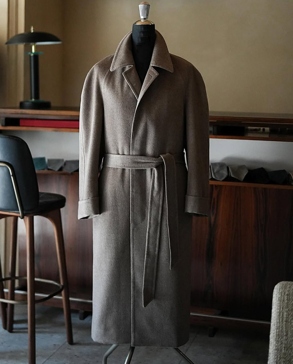 Woolen Blend Coat Men Over Jacket Overcoat With Belt Double Breasted Long Plus Size Warm Formal Business Tailored Costume Wear