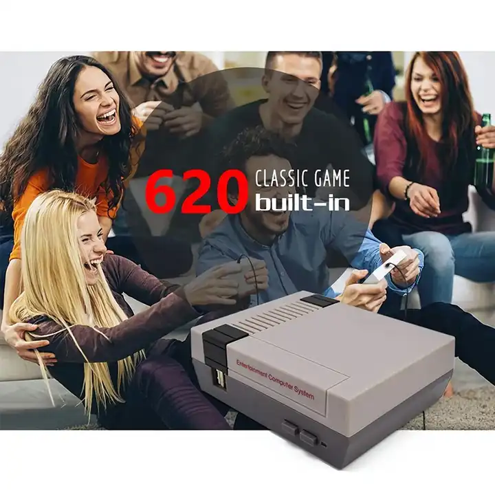 NES 620 Hot Original Handheld Home Game With Built-in Dual Connection TV and Classic FC Games Red and White Video Game Console