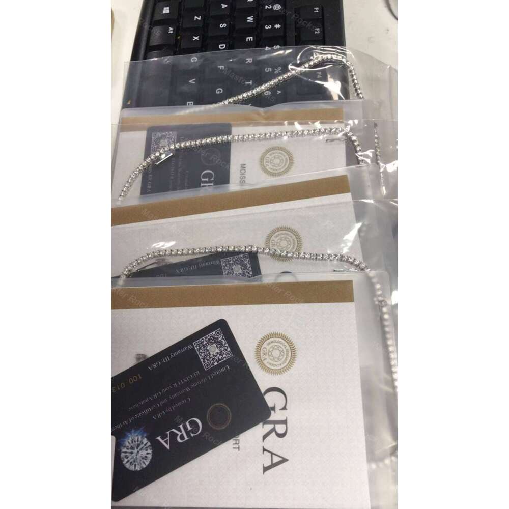 High Quality Sterling Sier Hip Hop Jewelry 5mm Vvs Tennis Chain Moissanite