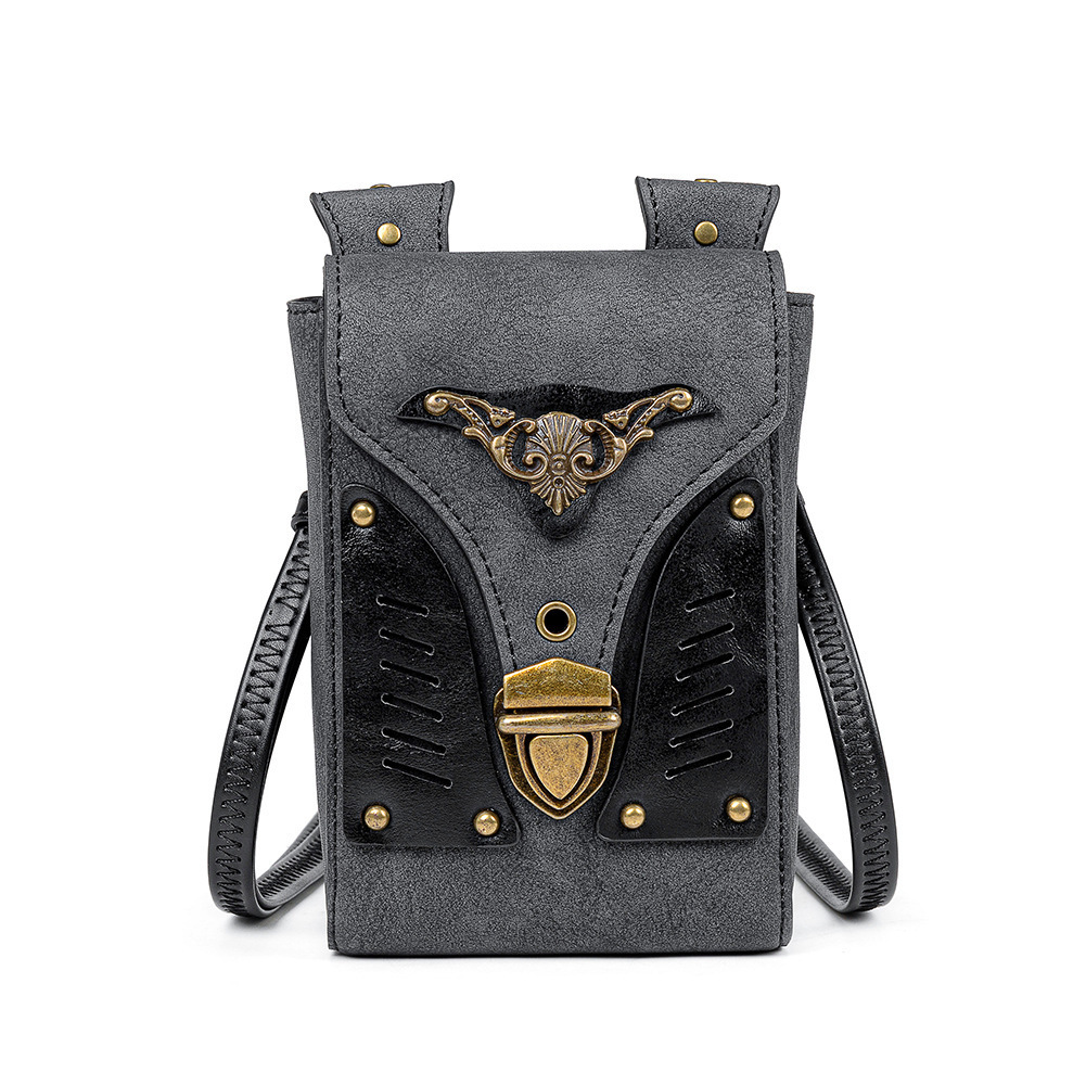 New Punk Style Women's Motorcycle Single Shoulder Crossbody MINI Mini Color-Block Small Square Bag ddmymoon
