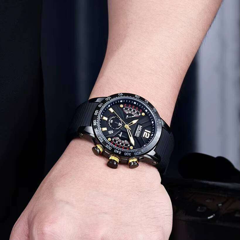 DHgargets MEGIR 2106 Men's Sports Watch - 48mm Chronograph, Luminous, 30M Waterproof, Silicone Strap, Date Display, Quartz Movement