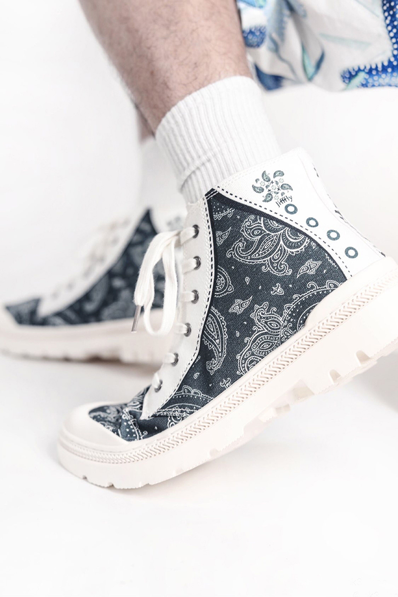 Jifffly canvas traditional Chinese style Martin boots, winter woolen couple national trend men's shoes, Korean version of the trend, versatile