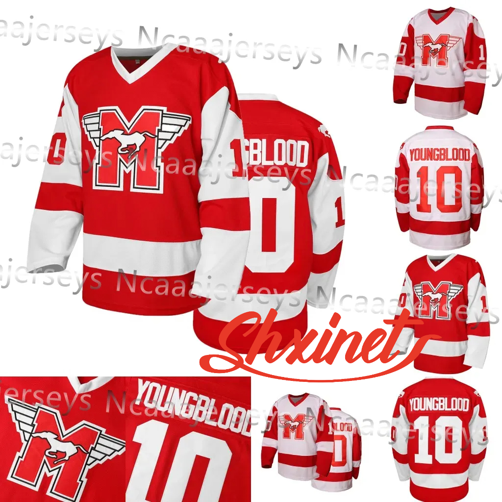 Ice Hockey Jersey 10 Youngblood Retro Embroidered Breathable Polyester V-Neck Stretch Knit, Sports Top for Casual Outdoor, Street Ice Hockey Party Loose