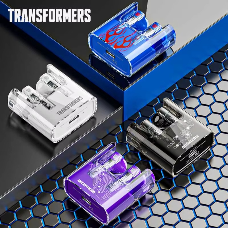 TRANSFORMERS TWS Transparent Gaming Earphones Music HD Call HiFi Sound Low Latency Headphones Fashion Bluetooth Earbuds TF-T08